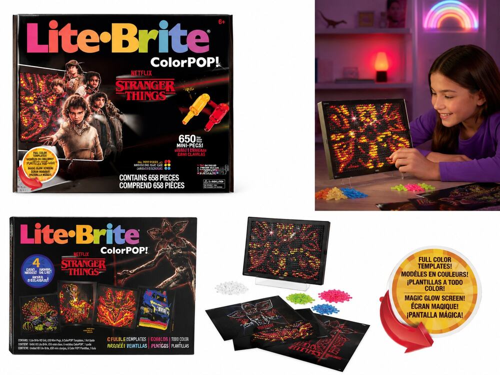 Lite-Brite ColorPOP! Stranger Things Edition – 658 Piece Light-Up Art Set